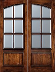 MAR 6Lite double doors with arched clear beveled glass